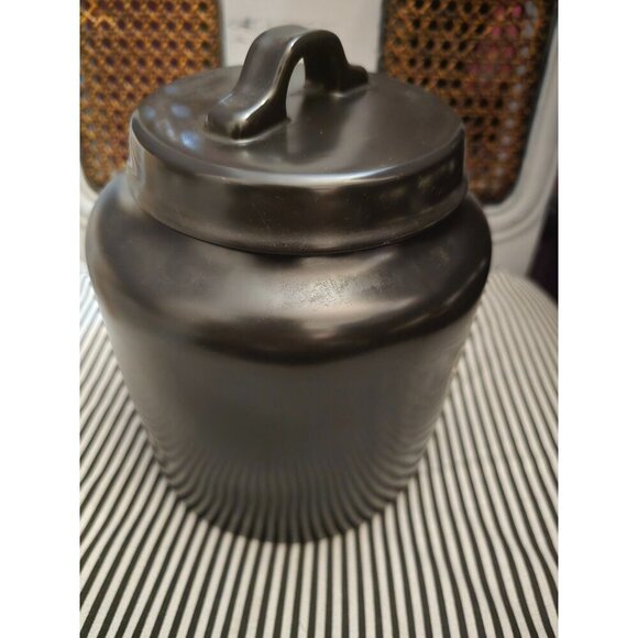 NWT Rae Dunn Halloween Boo Black Chubby Canister Farmhouse - Picture 8 of 13